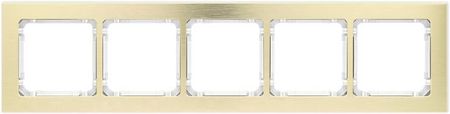 Karlik Ramka Pięciokrotna Aluminium Szczotkowane Mosiężny Spód Biały Deco 8-0-Dra-5 80Dra5