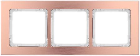 Karlik Ramka Potrójna Aluminium Szczotkowane Miedziany Spód Biały Deco 9-0-Dra-3 90Dra3