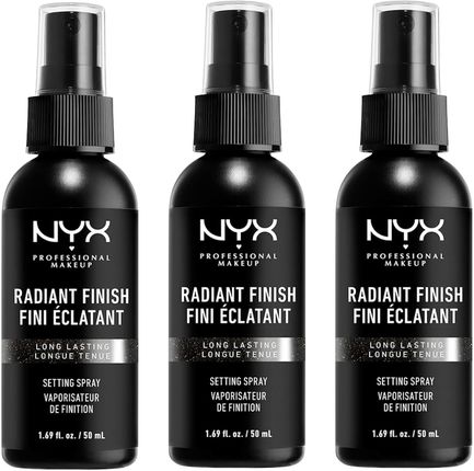 NYX Professional Makeup Radiant Finish Setting Spray Utrwalająca mgiełka 3x50 ml