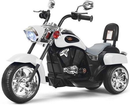 Costway Motocykl Elektryczny Dla Dzieci Chopper 3 Km/H Biały