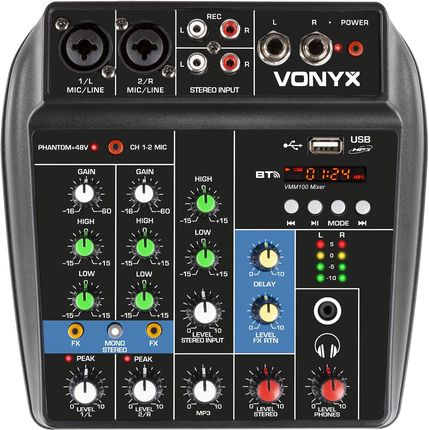 Mikser audio analogowy VMM100 z USB/BT Vonyx