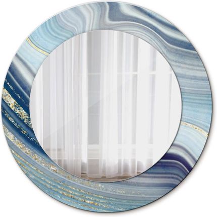 Tulup Lustro dekoracyjne okrągłe Niebieski marmur 50cm (LSDOP00087)