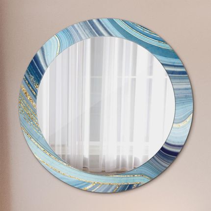 Tulup Lustro dekoracyjne okrągłe Niebieski marmur 70cm (LSDOP00087)