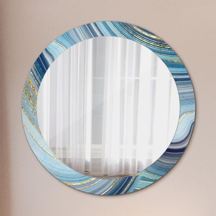 Tulup Lustro dekoracyjne okrągłe Niebieski marmur 80cm (LSDOP00087)