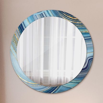 Tulup Lustro dekoracyjne okrągłe Niebieski marmur 90cm (LSDOP00087)