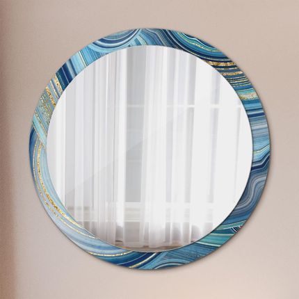 Tulup Lustro dekoracyjne okrągłe Niebieski marmur 100cm (LSDOP00087)
