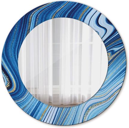 Tulup Lustro z nadrukiem dekoracyjne okrągłe Błękitne marmurkowanie 50cm (LSDOP00089)