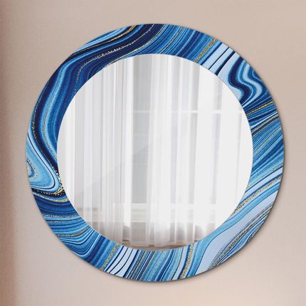 Tulup Lustro z nadrukiem dekoracyjne okrągłe Błękitne marmurkowanie 60cm (LSDOP00089)