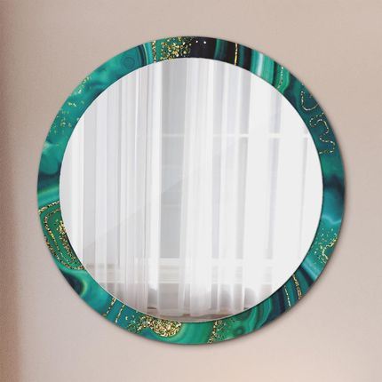 Tulup Lustro z nadrukiem dekoracyjne okrągłe Szmaragdowy marmur 100cm (LSDOP00090)