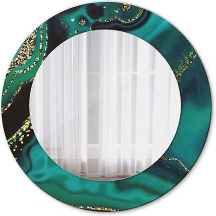 Tulup Lustro z nadrukiem dekoracyjne okrągłe Szmaragdowy marmur 50cm (LSDOP00090)