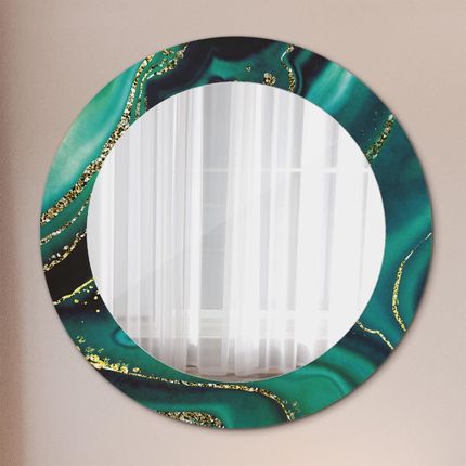 Tulup Lustro z nadrukiem dekoracyjne okrągłe Szmaragdowy marmur 60cm (LSDOP00090)