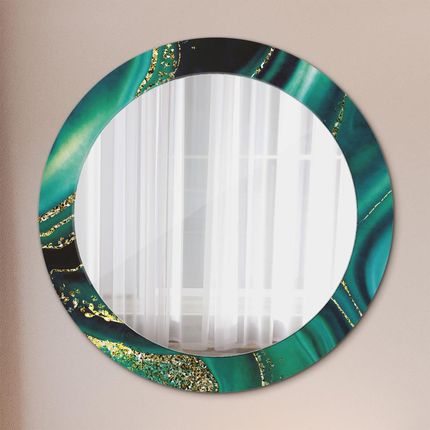 Tulup Lustro z nadrukiem dekoracyjne okrągłe Szmaragdowy marmur 70cm (LSDOP00090)