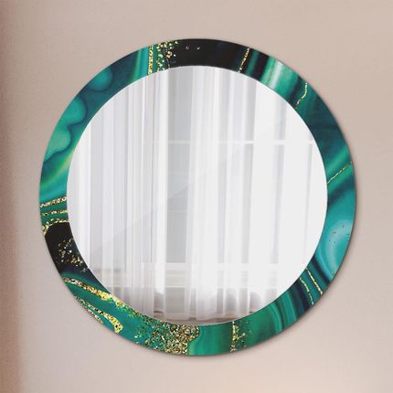 Tulup Lustro z nadrukiem dekoracyjne okrągłe Szmaragdowy marmur 80cm (LSDOP00090)