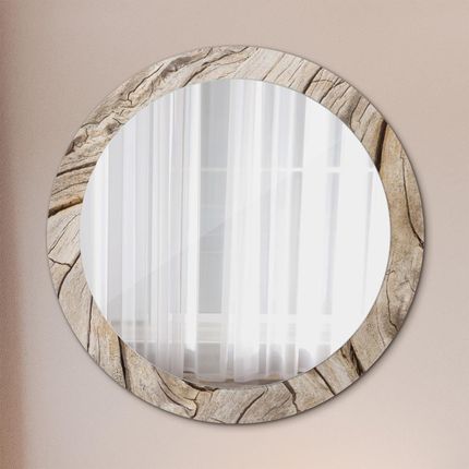 Tulup Lustro dekoracyjne okrągłe Pęknięte drewno 80cm (LSDOP00094)