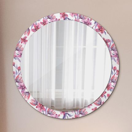Tulup Lustro z nadrukiem dekoracyjne okrągłe Kwiaty akwarelowe 100cm (LSDOP00017)