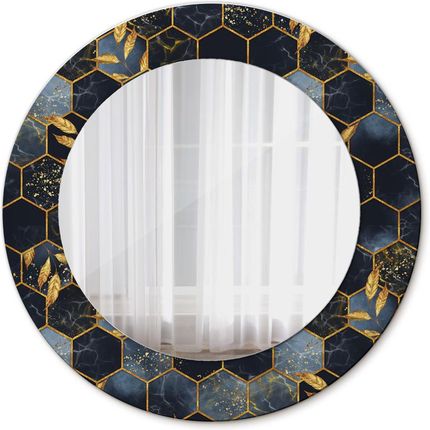 Tulup Lustro dekoracyjne okrągłe Marmur heksagon 50cm (LSDOP00096)