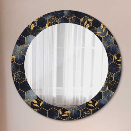 Tulup Lustro dekoracyjne okrągłe Marmur heksagon 60cm (LSDOP00096)