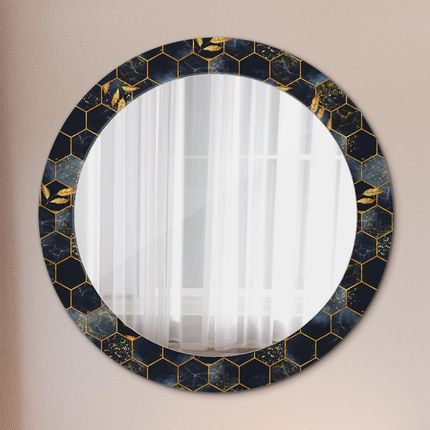 Tulup Lustro dekoracyjne okrągłe Marmur heksagon 70cm (LSDOP00096)