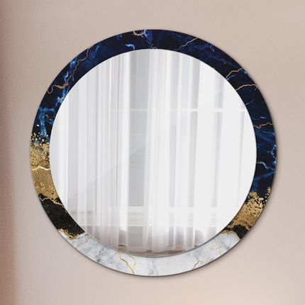 Tulup Lustro dekoracyjne okrągłe Niebieski marmur 90cm (LSDOP00097)