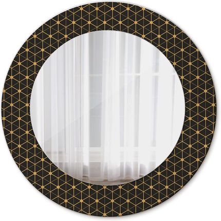 Tulup Lustro z nadrukiem dekoracyjne okrągłe Geometria sześciokątna 50cm (LSDOP00033)