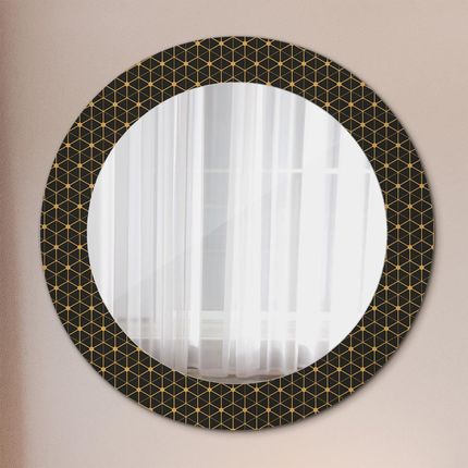 Tulup Lustro z nadrukiem dekoracyjne okrągłe Geometria sześciokątna 60cm (LSDOP00033)