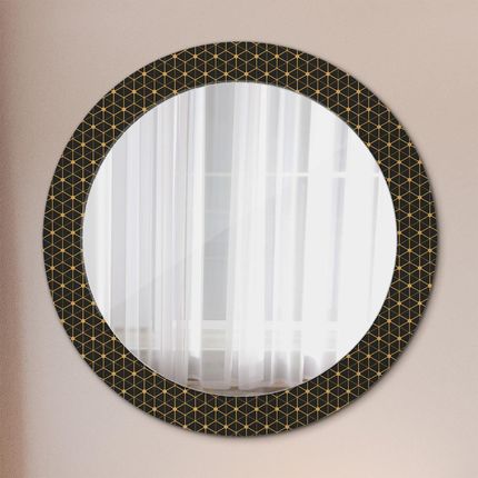 Tulup Lustro z nadrukiem dekoracyjne okrągłe Geometria sześciokątna 70cm (LSDOP00033)