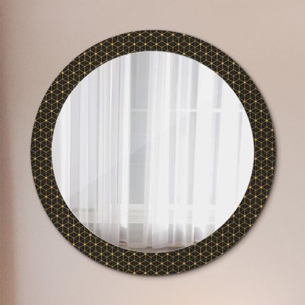 Tulup Lustro z nadrukiem dekoracyjne okrągłe Geometria sześciokątna 80cm (LSDOP00033)