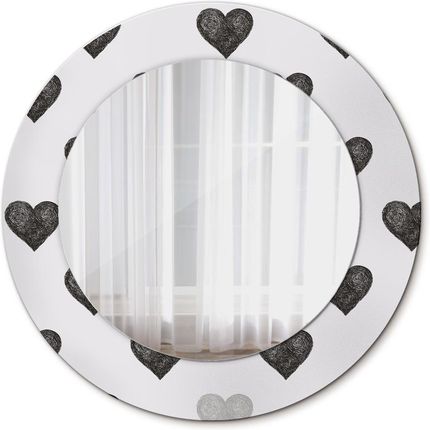 Tulup Lustro dekoracyjne okrągłe Abstrakcyjne serca 50cm (LSDOP00043)