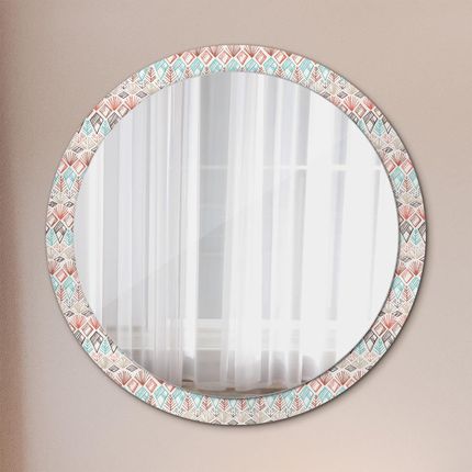 Tulup Lustro dekoracyjne okrągłe Wzór etniczny 100cm (LSDOP00050)
