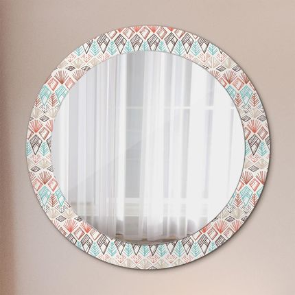 Tulup Lustro dekoracyjne okrągłe Wzór etniczny 70cm (LSDOP00050)