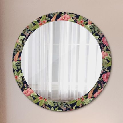 Tulup Lustro dekoracyjne okrągłe Kwiaty hibiskusa 80cm (LSDOP00052)