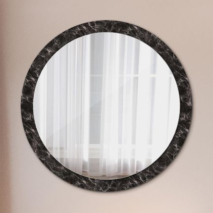Tulup Lustro z nadrukiem okrągłe Czarny marmur 100cm (LSDOP00079)