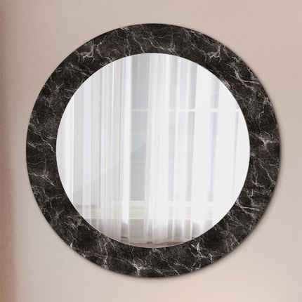 Tulup Lustro z nadrukiem okrągłe Czarny marmur 60cm (LSDOP00079)