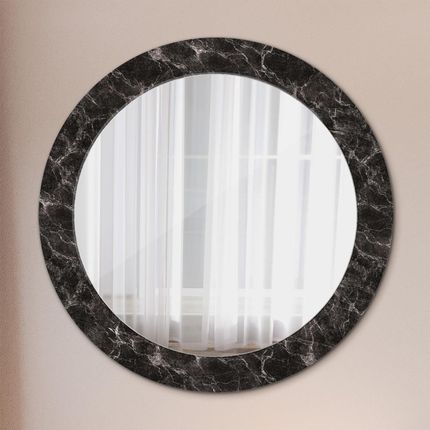 Tulup Lustro z nadrukiem okrągłe Czarny marmur 70cm (LSDOP00079)