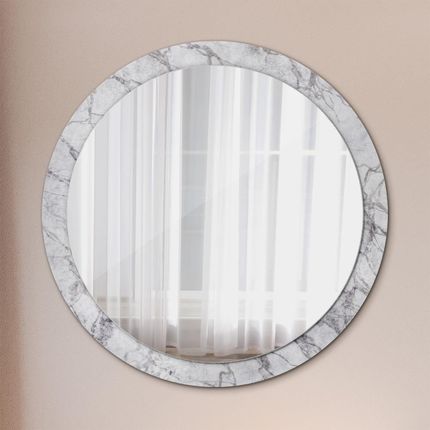 Tulup Lustro dekoracyjne okrągłe Biały marmur 100cm (LSDOP00080)