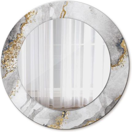 Tulup Lustro dekoracyjne okrągłe Biały marmur złoto 50cm (LSDOP00081)