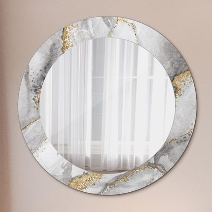 Tulup Lustro dekoracyjne okrągłe Biały marmur złoto 60cm (LSDOP00081)