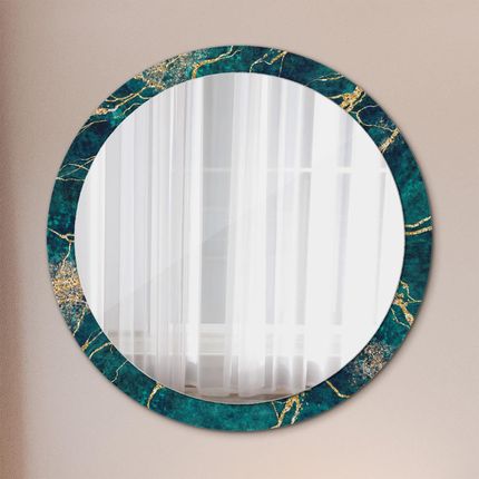 Tulup Lustro dekoracyjne okrągłe Zielony marmur malachitowy 100cm (LSDOP00085)