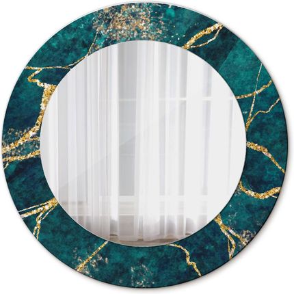 Tulup Lustro dekoracyjne okrągłe Zielony marmur malachitowy 50cm (LSDOP00085)