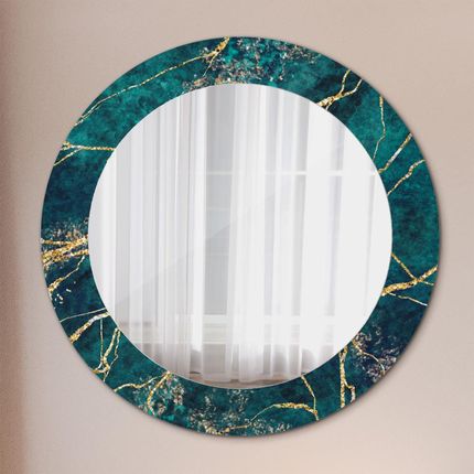 Tulup Lustro dekoracyjne okrągłe Zielony marmur malachitowy 60cm (LSDOP00085)