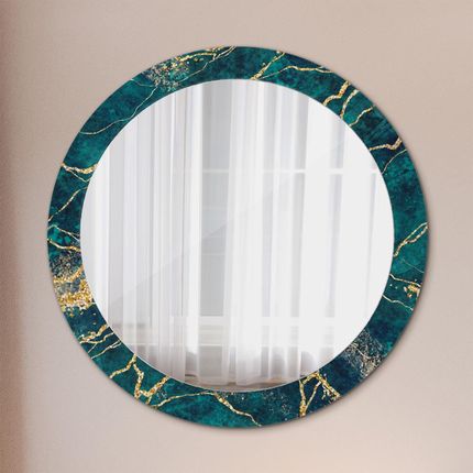 Tulup Lustro dekoracyjne okrągłe Zielony marmur malachitowy 80cm (LSDOP00085)