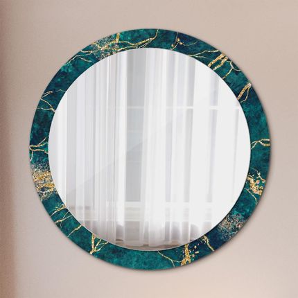 Tulup Lustro dekoracyjne okrągłe Zielony marmur malachitowy 90cm (LSDOP00085)