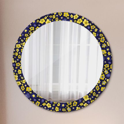 Tulup Lustro dekoracyjne okrągłe Słodkie małe kwiaty 80cm (LSDOP00153)