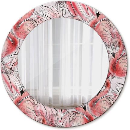 Tulup Lustro dekoracyjne okrągłe Wzór flaminga 50cm (LSDOP00154)