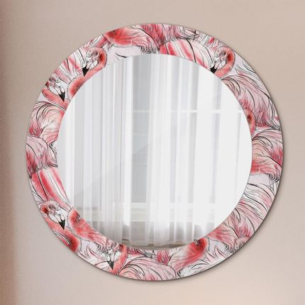 Tulup Lustro dekoracyjne okrągłe Wzór flaminga 60cm (LSDOP00154)