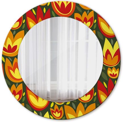 Tulup Lustro dekoracyjne okrągłe Tulipany retro 50cm (LSDOP00159)