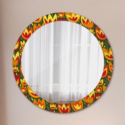 Tulup Lustro dekoracyjne okrągłe Tulipany retro 80cm (LSDOP00159)
