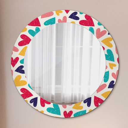 Tulup Lustro dekoracyjne okrągłe Kolorowe serca 60cm (LSDOP00162)