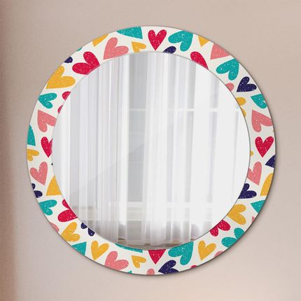 Tulup Lustro dekoracyjne okrągłe Kolorowe serca 70cm (LSDOP00162)