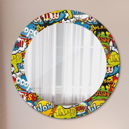 Tulup Lustro dekoracyjne okrągłe Wzór w stylu komiksowym 60cm (LSDOP00116)